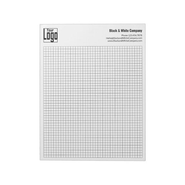 Company Logo Black Grid Graph Calcpad Notizblock (Rotiert)