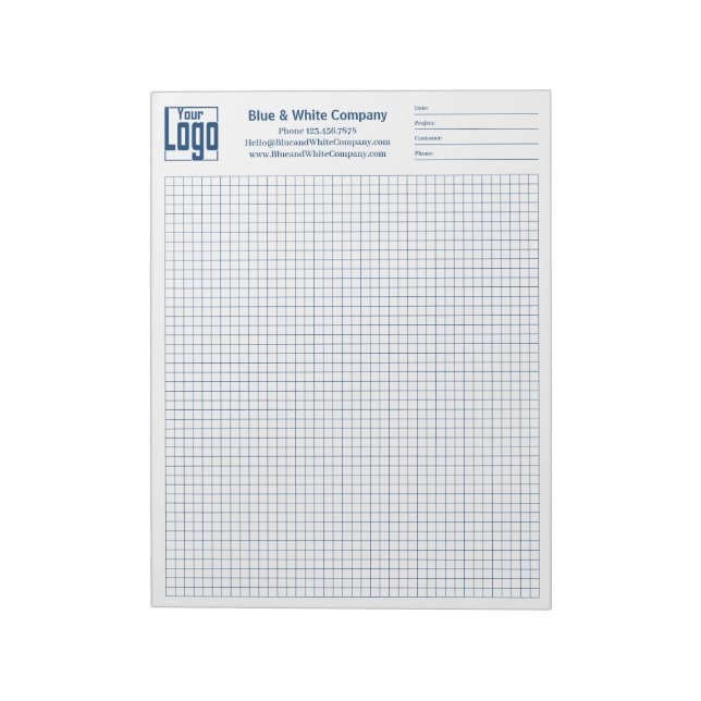 Company Logo Blue Grid Graph Project Identifier Notizblock (Rotiert)