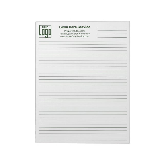 Company Logo Contact Green Line College Rule  Notizblock (Rotiert)