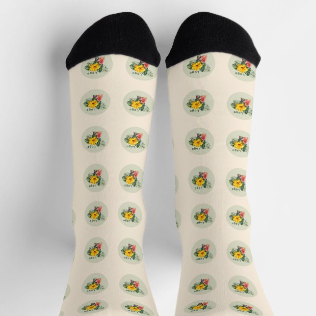 Company Logo Pattern Novelty Socks Socken (Oben)