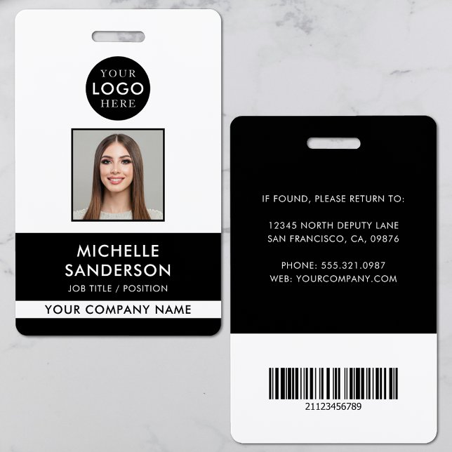 Company Logo Staff Barcode Employee Photo ID Ausweis (Company Logo Staff Barcode Employee Photo ID Badge)