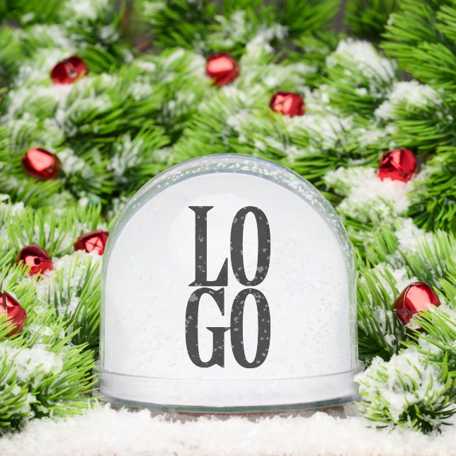 Company or Business Custom  Logo on White Schneekugeln (Weihnachten)