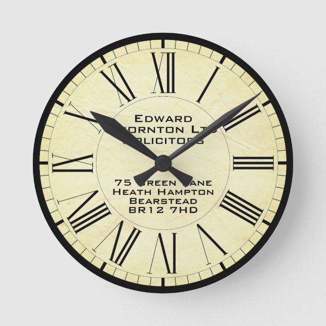 Company or Business Office Runde Wanduhr (Vorderseite)