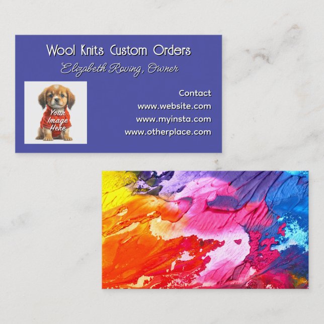 Company Photo Template Purple  Visitenkarte (Vorne/Hinten)