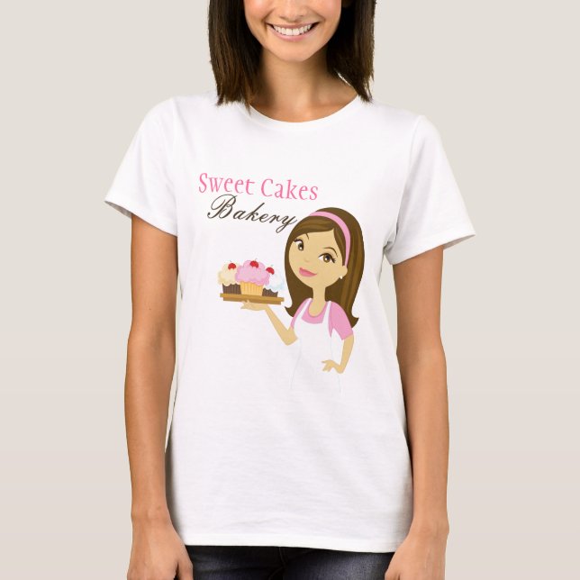 Company T - Shirt Bäckerei Brünett Baker Cup Cakes (Vorderseite)
