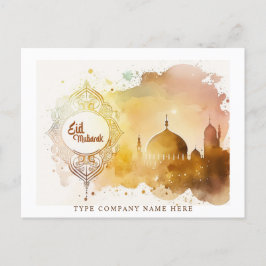 Company Watercolor Mosque Eid Mubarak Feiertagspostkarte