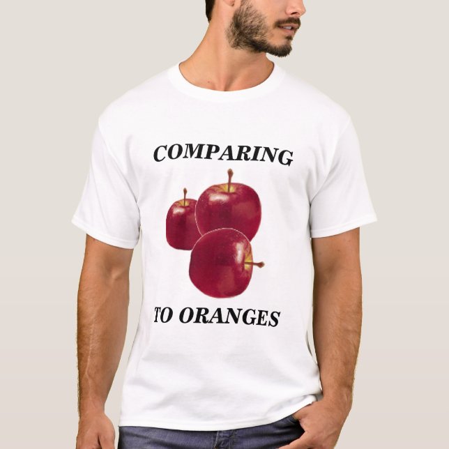 Comparer des pommes au T-shirt d'oranges (Devant)