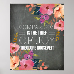 Comparison is the Thief of all Joy Chalkboard Poster