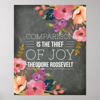 Comparison is the Thief of all Joy Chalkboard Poster