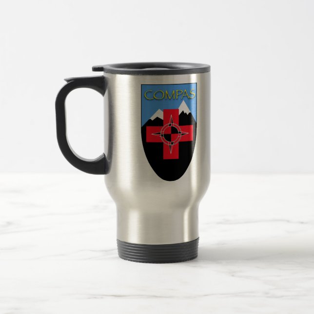 COMPAS Metallreise-Tasse Reisebecher (Links)