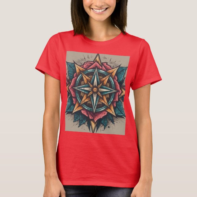 Compas rose : Amour, Esprit et T-shirt Bliss (Devant)