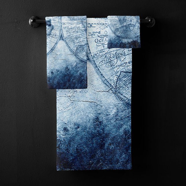 Compas vintage | Bleu Grunge carte marine (Créateur téléchargé)