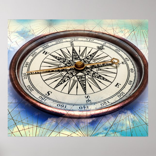 Compass Clouds Poster (Vorne)