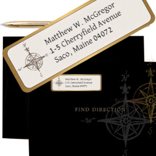 Compass Custom Rücksendeadresse GOLD Roundborder