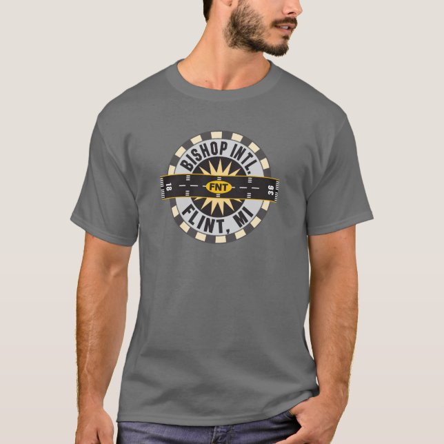 Compass - Flint - MI Bishop Intl. Flughafen FNT T-Shirt (Vorderseite)