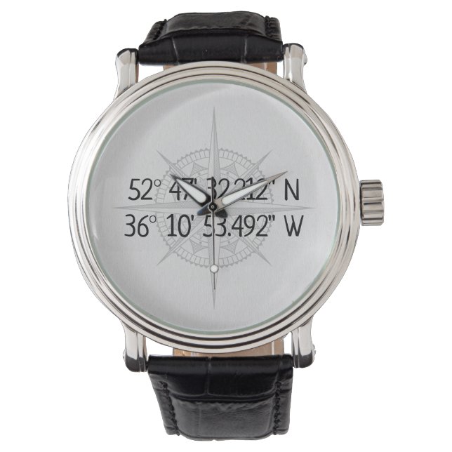 Compass GPS Zuhause-Koordinaten Armbanduhr (Vorderseite)