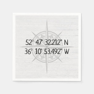 Compass GPS Zuhause-Koordinaten Serviette