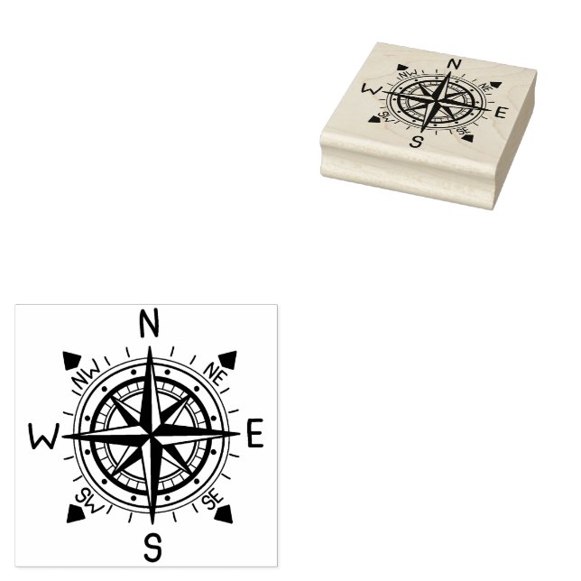 Compass Illustration Gummistempel (Stempel)