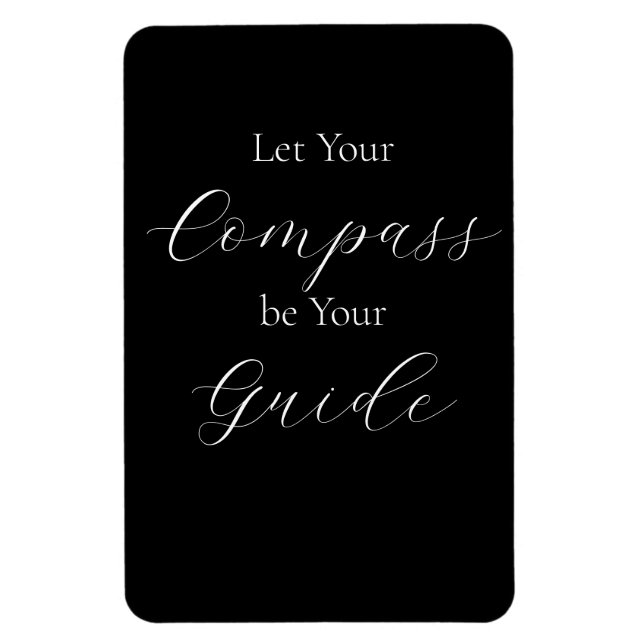 'Compass Lass Your Guide' - Weiß Magnet (Vertikal)