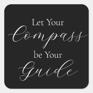 'Compass Lass Your Guide' - Weiß Quadratischer Aufkleber