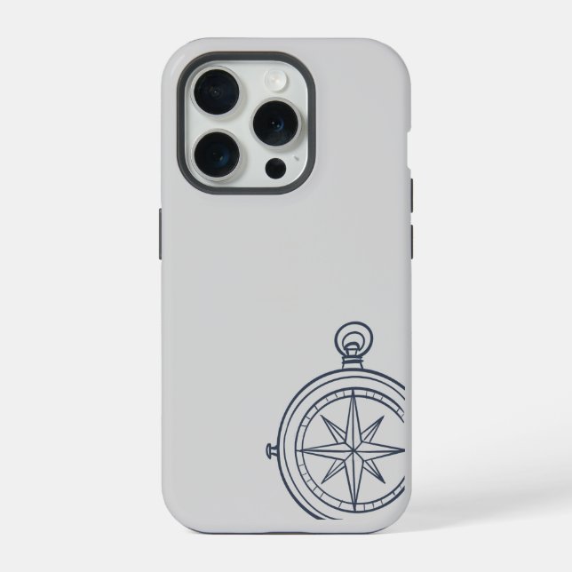 Compass- Midnight Cartographer- iPad/phone Cover iPhone 15 Pro Hülle (Rückseite)
