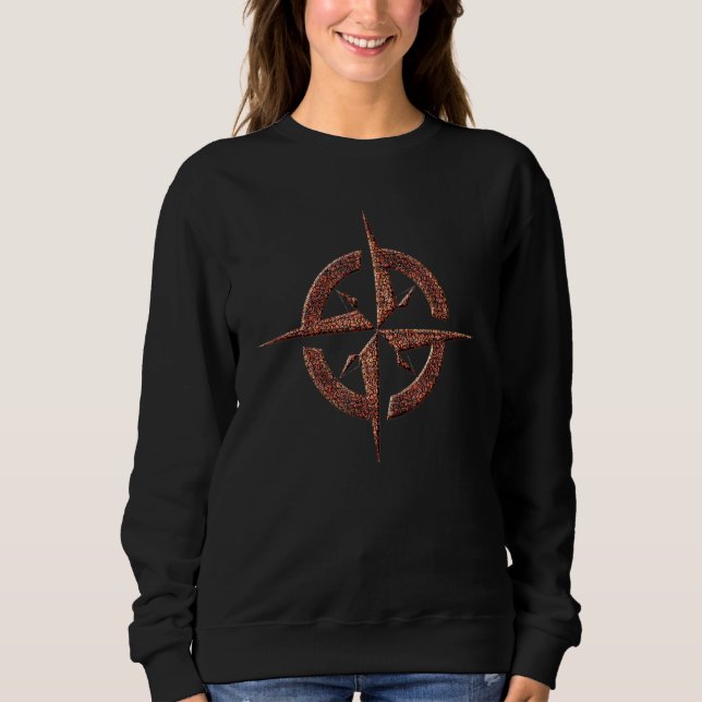 Compass Navigation Travel Coffee Boans Sweatshirt (Vorderseite)