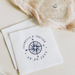 Compass Rose Nautical Wedding Serviette