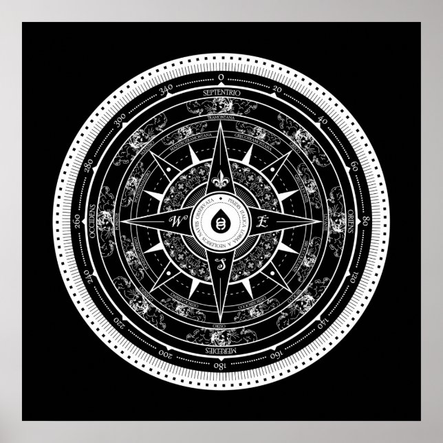 Compass Rose - Poster (schwarz) (Vorne)
