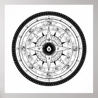 Compass Rose - Poster (weiß)