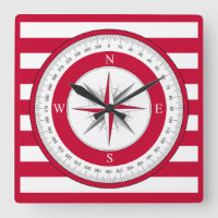 Compass Rose Rot und Weiß Streifen