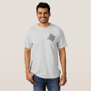 Compass Rose Sailing Besticktes T-Shirt