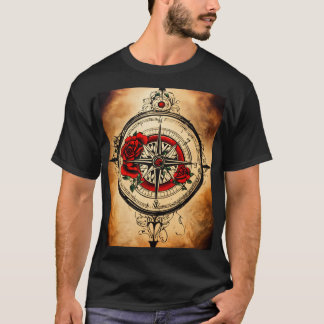 Compass Rose Tinte: Ewige Richtung in Tatoo T-Shirt