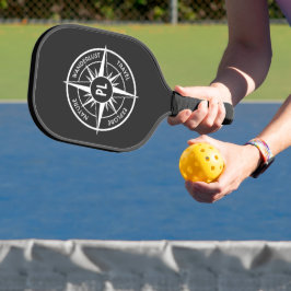 Compass star Emblem monogramm schwarz-weiß Pickleball Schläger