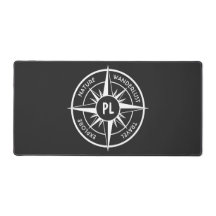 Compass star Emblem monogramm schwarz-weiß