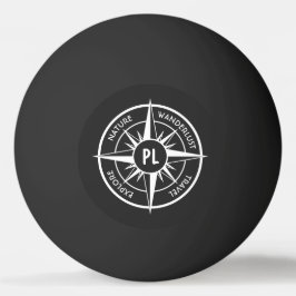 Compass star Emblem monogramm schwarz-weiß Tischtennisball