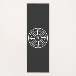 Compass star Emblem monogramm schwarz-weiß Yogamatte