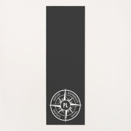 Compass star Emblem monogramm schwarz-weiß Yogamatte