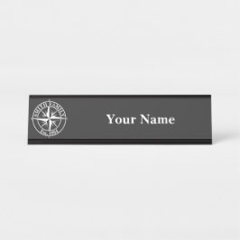 Compass star monogram personalizable embledesk n schreibtischnamensplakette
