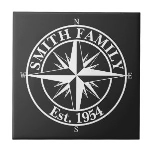Compass Star Monogramm personalisierbares Emblem Fliese