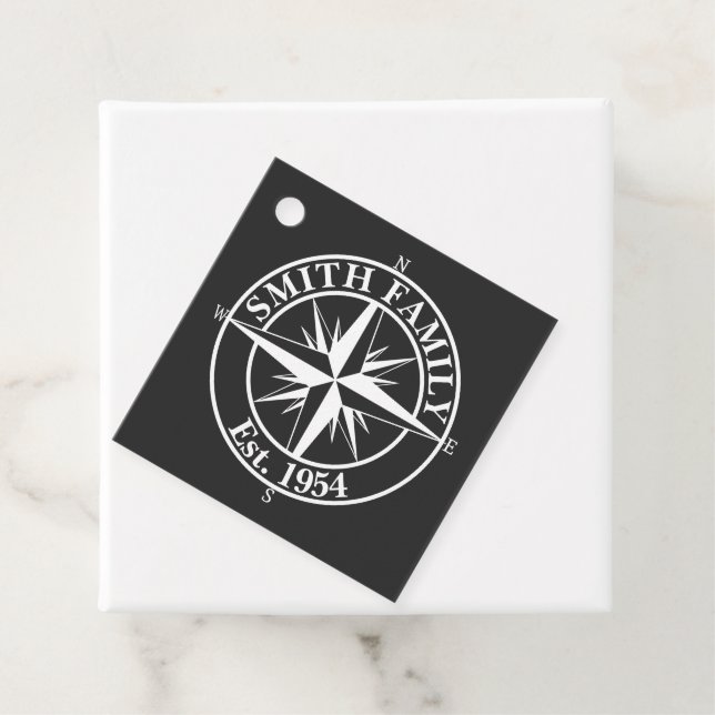 Compass Star Monogramm personalisierbares Emblem Geschenkanhänger (Beispiel)