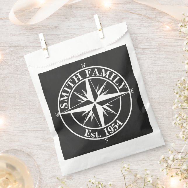 Compass Star Monogramm personalisierbares Emblem Geschenktütchen (Ausgeschnitten)