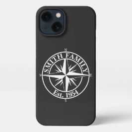 Compass Star Monogramm personalisierbares Emblem iPhone Hülle