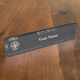 Compass Star Monogramm personalisierbares Emblem Namensplakette