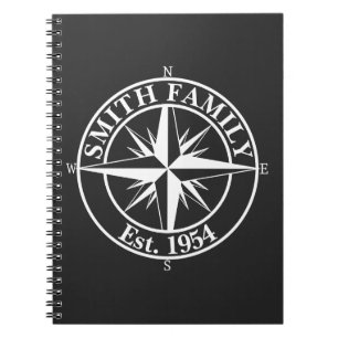 Compass Star Monogramm personalisierbares Emblem Notizblock