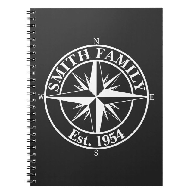 Compass Star Monogramm personalisierbares Emblem Notizblock (Vorderseite)