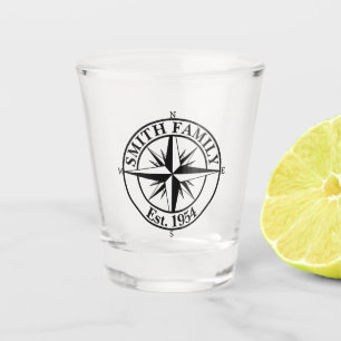 Compass Star Monogramm personalisierbares Emblem Schnapsglas