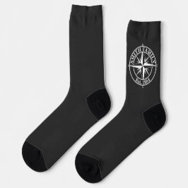Compass Star Monogramm personalisierbares Emblem Socken