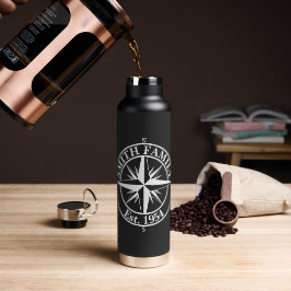 Compass Star Monogramm personalisierbares Emblem Trinkflasche
