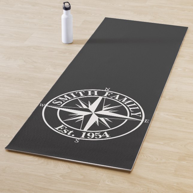 Compass Star Monogramm personalisierbares Emblem Yogamatte (Beispiel)