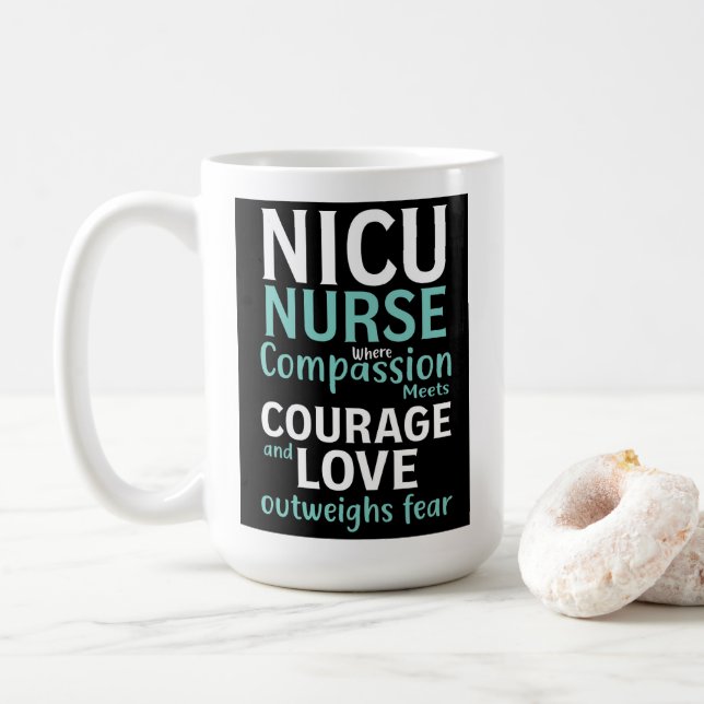 Compassion Meets Courage – Fearless & Kind Kaffeetasse (Mit Donut)